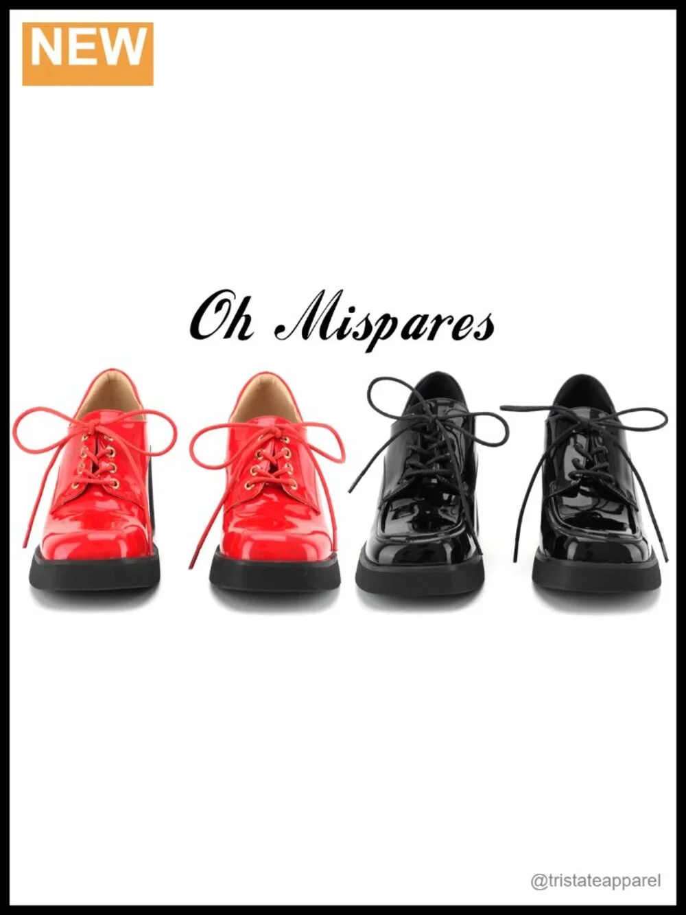 Women's Platform Dress Oxfords Square Toe Chunky Block Heel Lace-Up Shoes